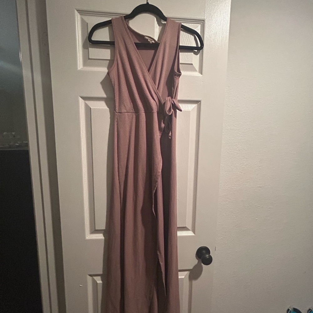 See You Monday Pink Sleeveless V-Neck Maxi Dress